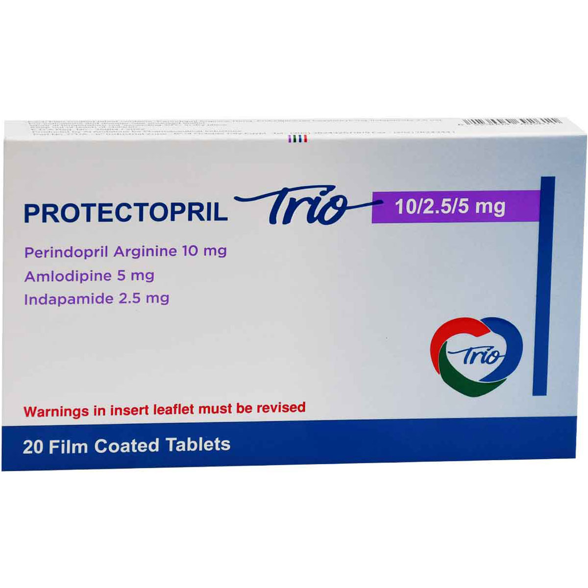 Protectopril Trio 10/2.5/5mg 20 Film Coated Tablets image number 0
