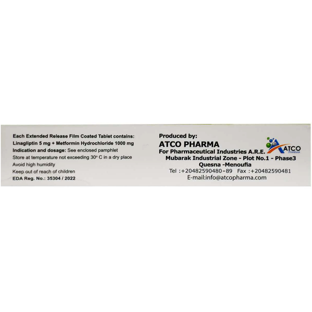 Glucoliptin M XR 5 mg/1000 mg 30 Film Coated Tablets image number 1