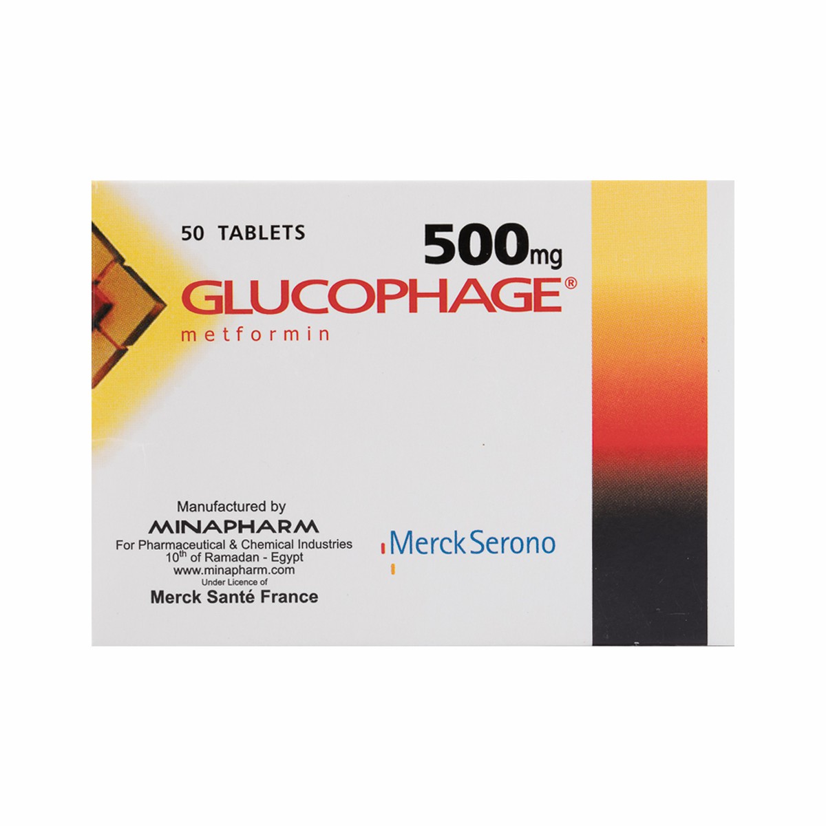 Glucophage 500mg 50 Tablets image number 0
