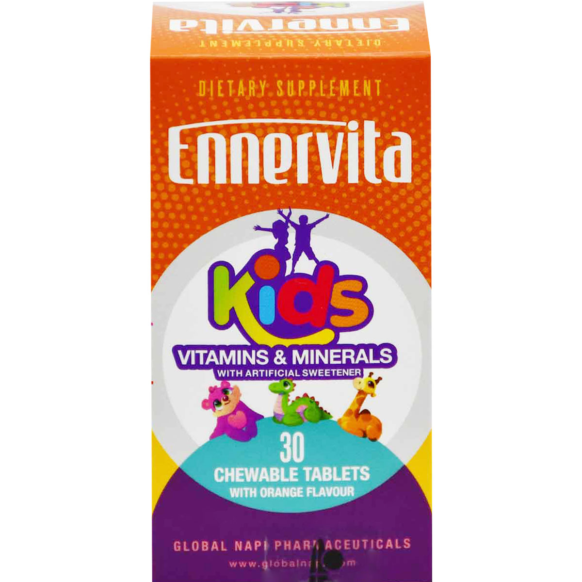 Ennervita Kids Orange Flavor 30 Chewable Tablets image number 0