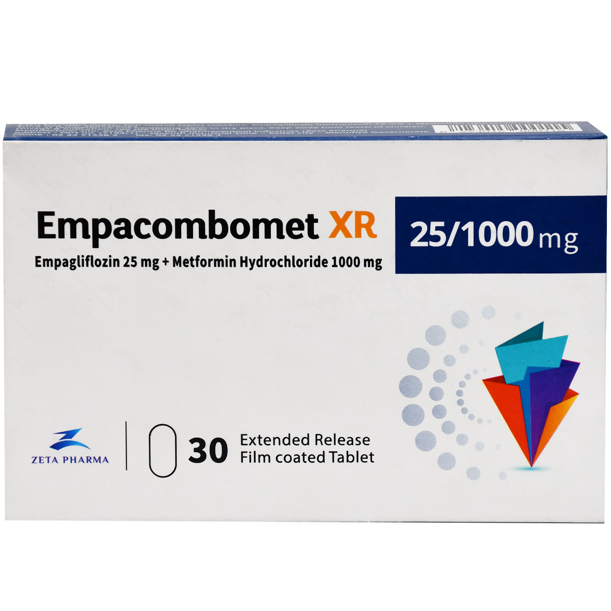 Empacombomet XR 25/1000mg 30 Tablets image number 0
