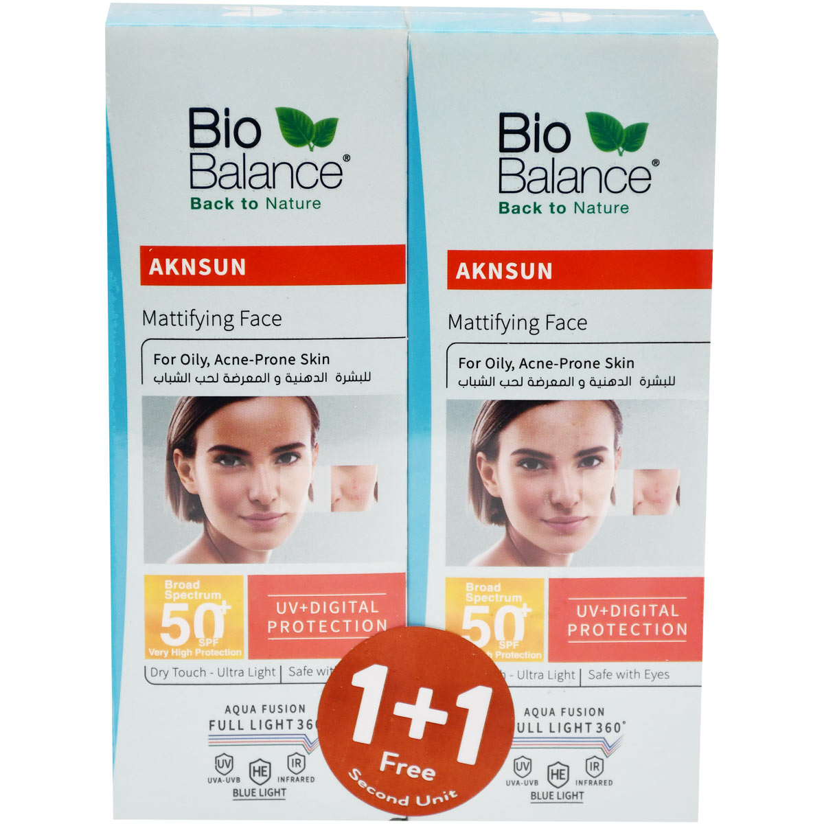Bio Balance Aknesun Mattifying Face Spf (50+) Sunscreen 40ml 1+1 (Offer Pack) image number 0