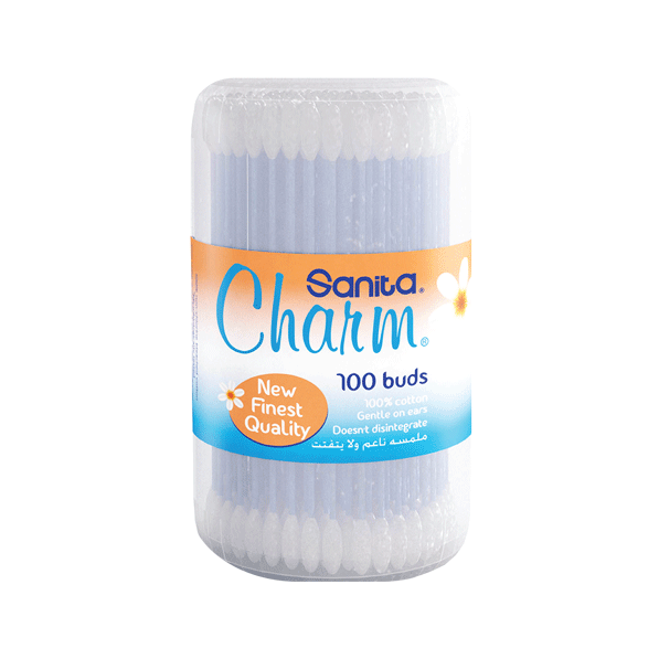 Sanita Charm Cotton Buds 100 Pieces image number 0