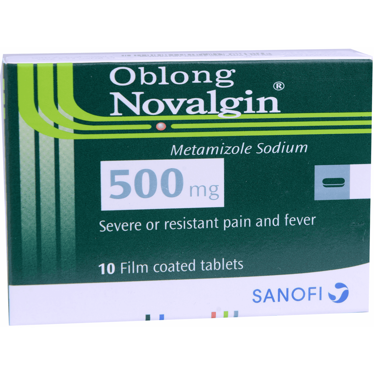 Oblong Novalgin 500mg 10 Tablets image number 0