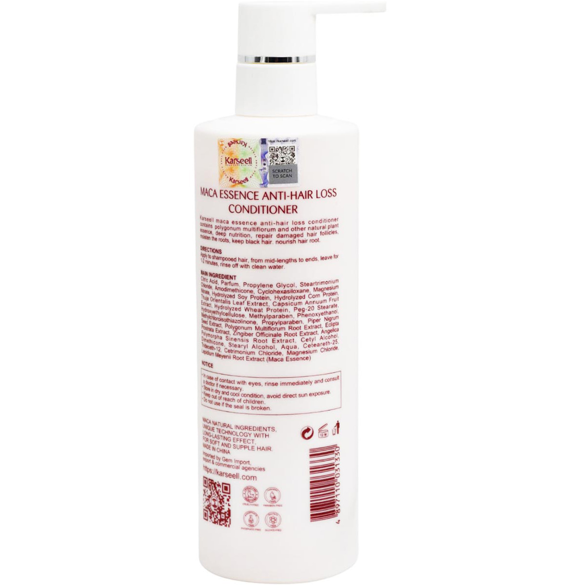 Karseell Anti Hair Loss Conditioner 500ml image number 1