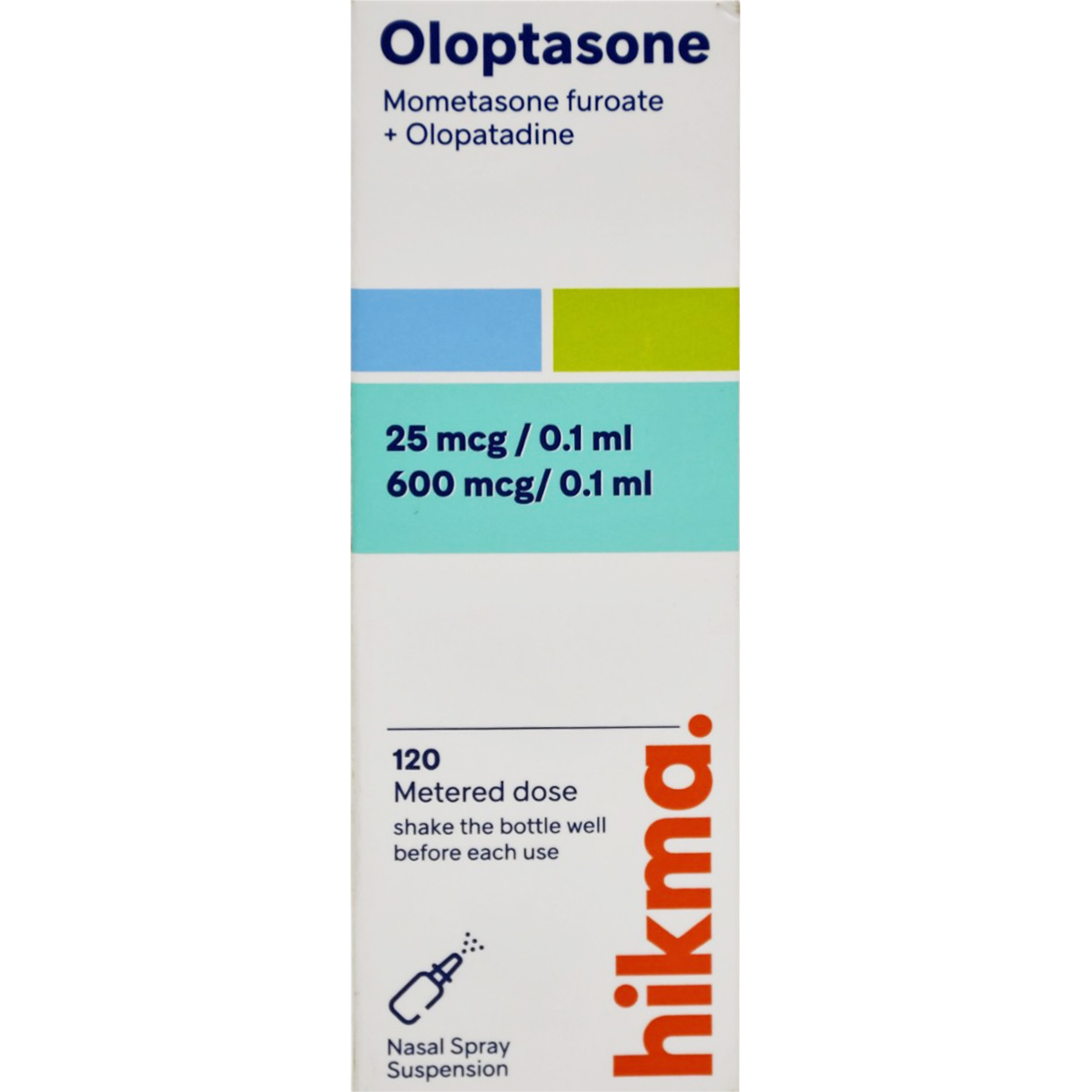 Oloptasone 25&mu;+600&mu;/0.1 ml 120 Metered Dose Nasal Spray image number 0
