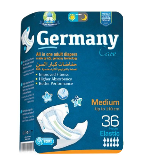 Germany Care Adult Diapers Medium 36 pieces + 2Masks (Offer Pack) image number 0