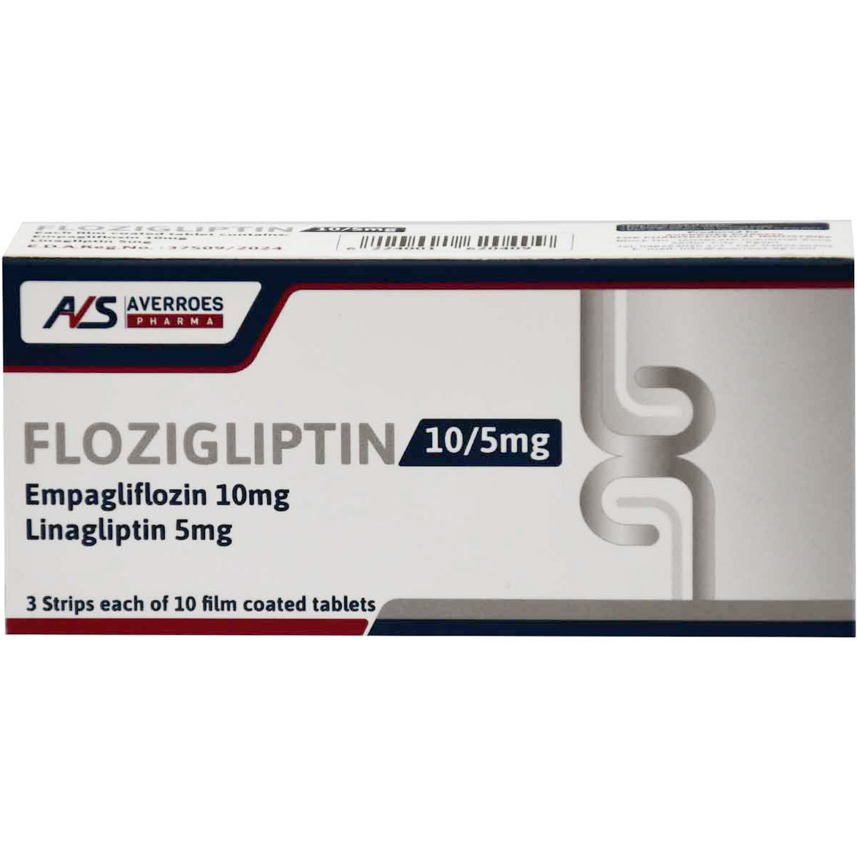 Flozigliptin 10mg/5mg 30 Film Coated Tablets image number 0