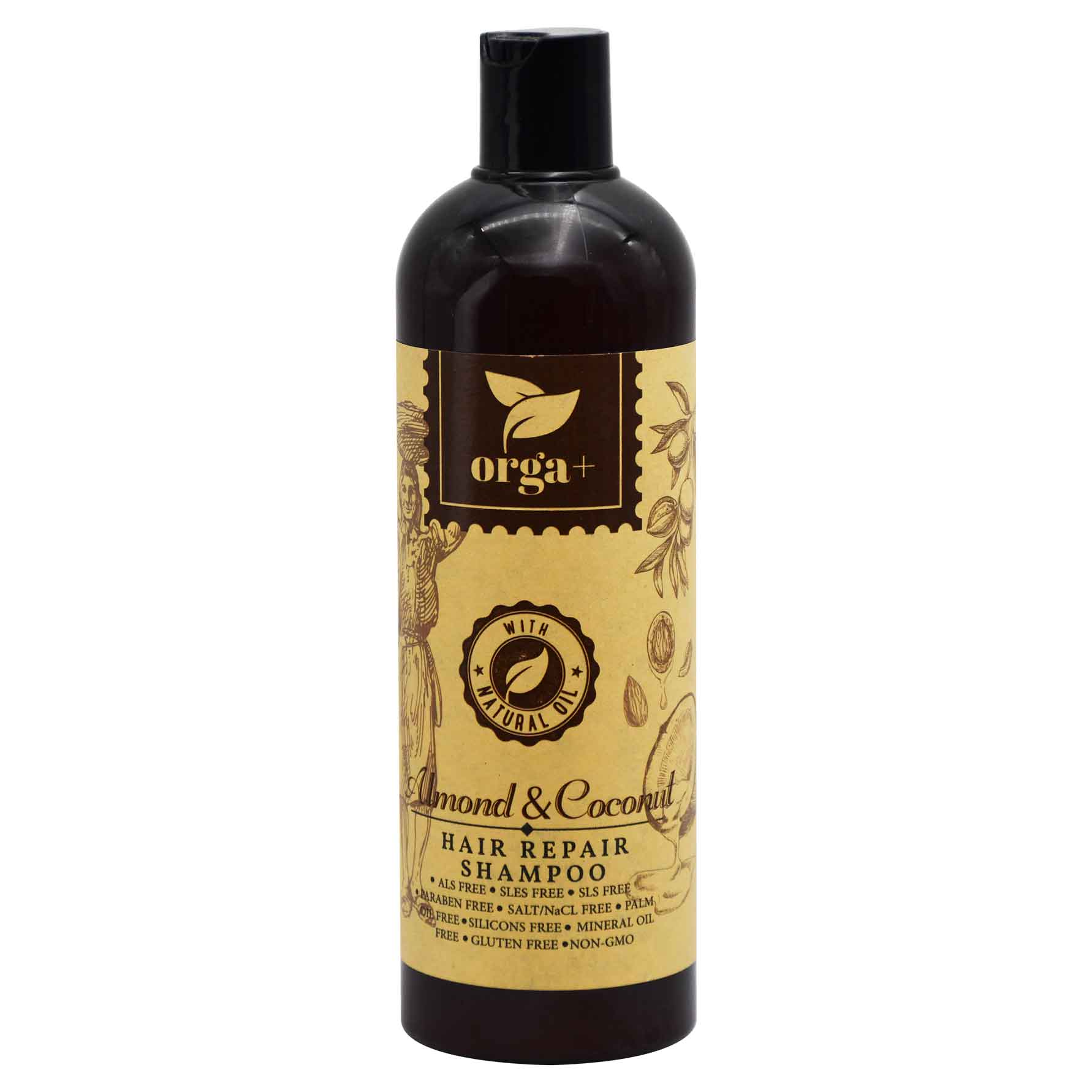 Orga+ Almond and Coconut Hair Repair Shampoo 500ml image number 0