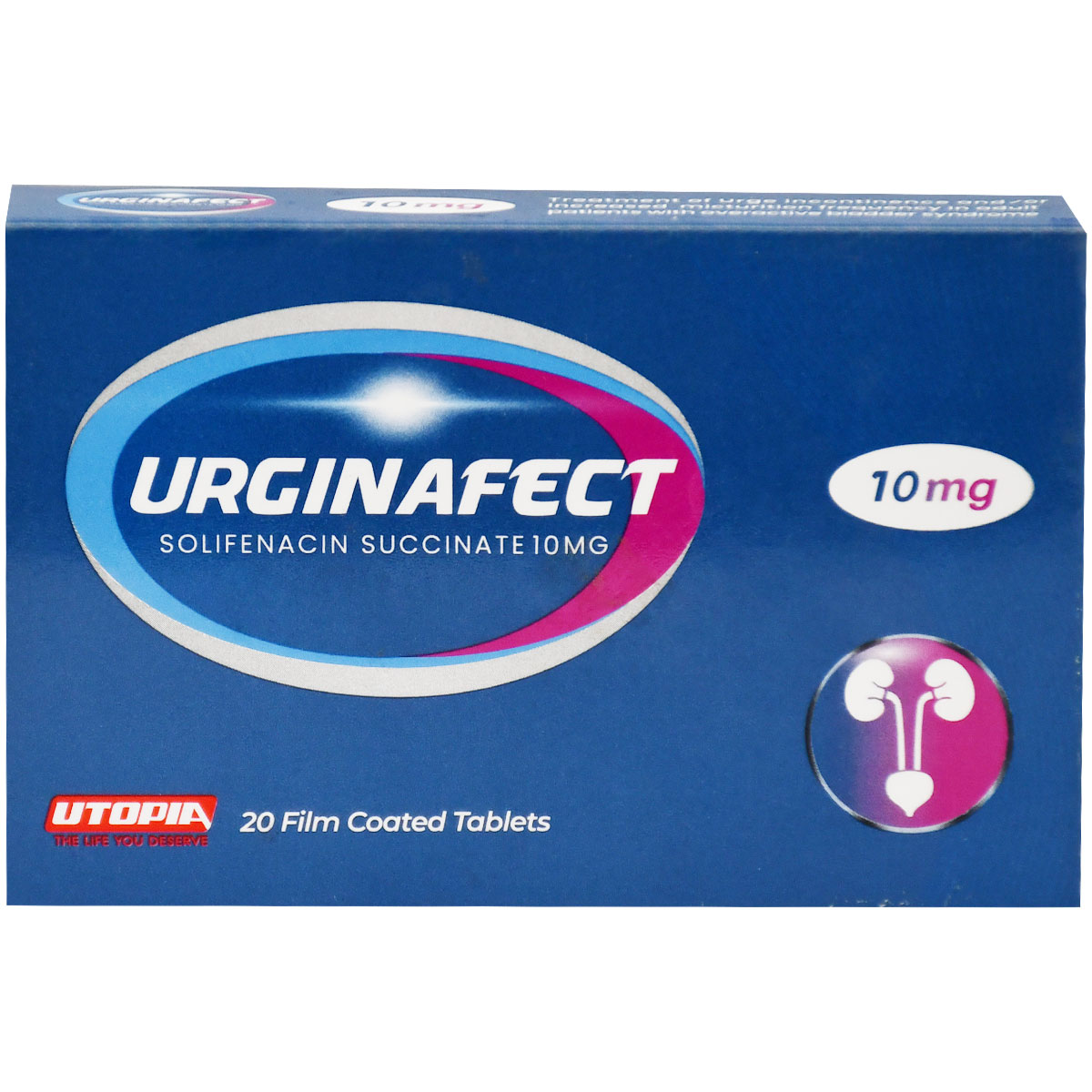 Urginafect 10 mg 20 Film Coated Tablets image number 0