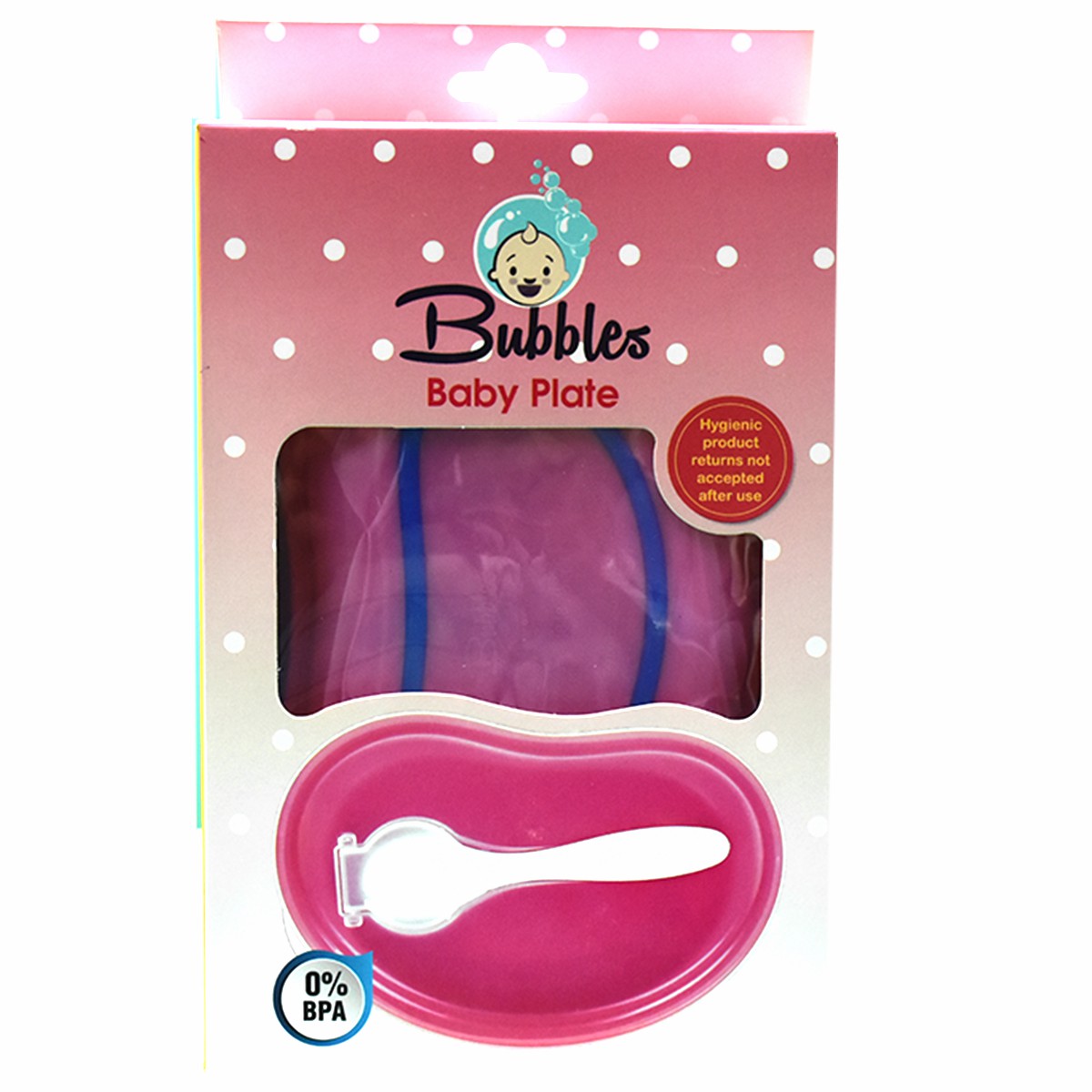 Bubbles Baby Plate Pink image number 0