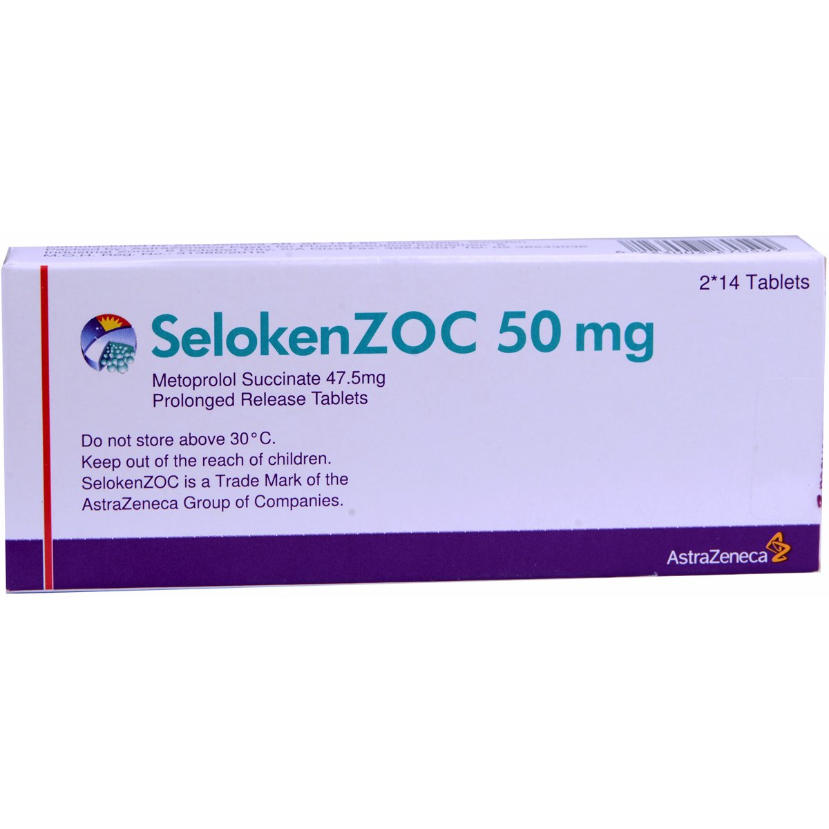Selokenzoc 50mg PR (Prolonged Release) 28 Scored Tablets image number 0