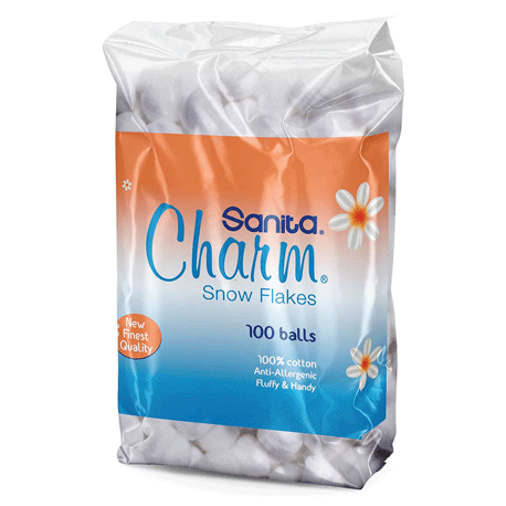 Sanita Charm Snow Flakes Cotton 100 Pieces image number 0