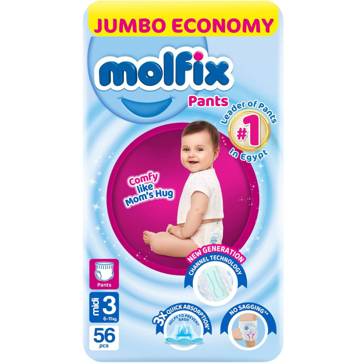Molfix Pants (3) Midi 6&ndash;11kg 56 Pieces image number 0
