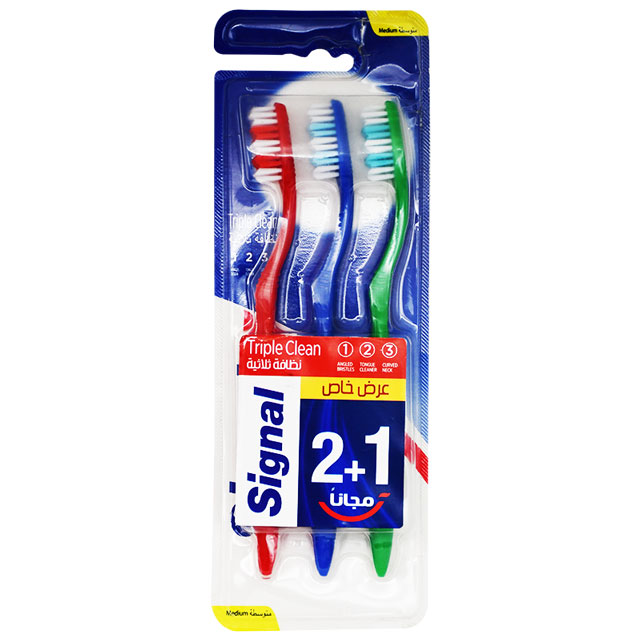 Signal Triple Clean ToothBrush Medium 2+1 (Offer Pack) image number 0