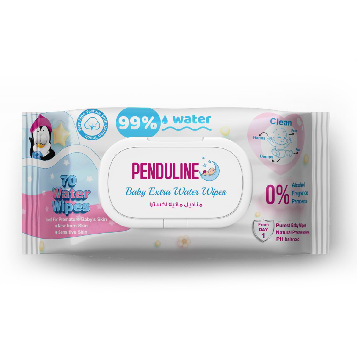 Penduline Baby Extra Water Wipes 70 Pieces image number 0