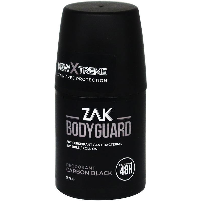 Zak Bodyguard Carbon Black Deodorant Roll On for Men 50ml image number 0