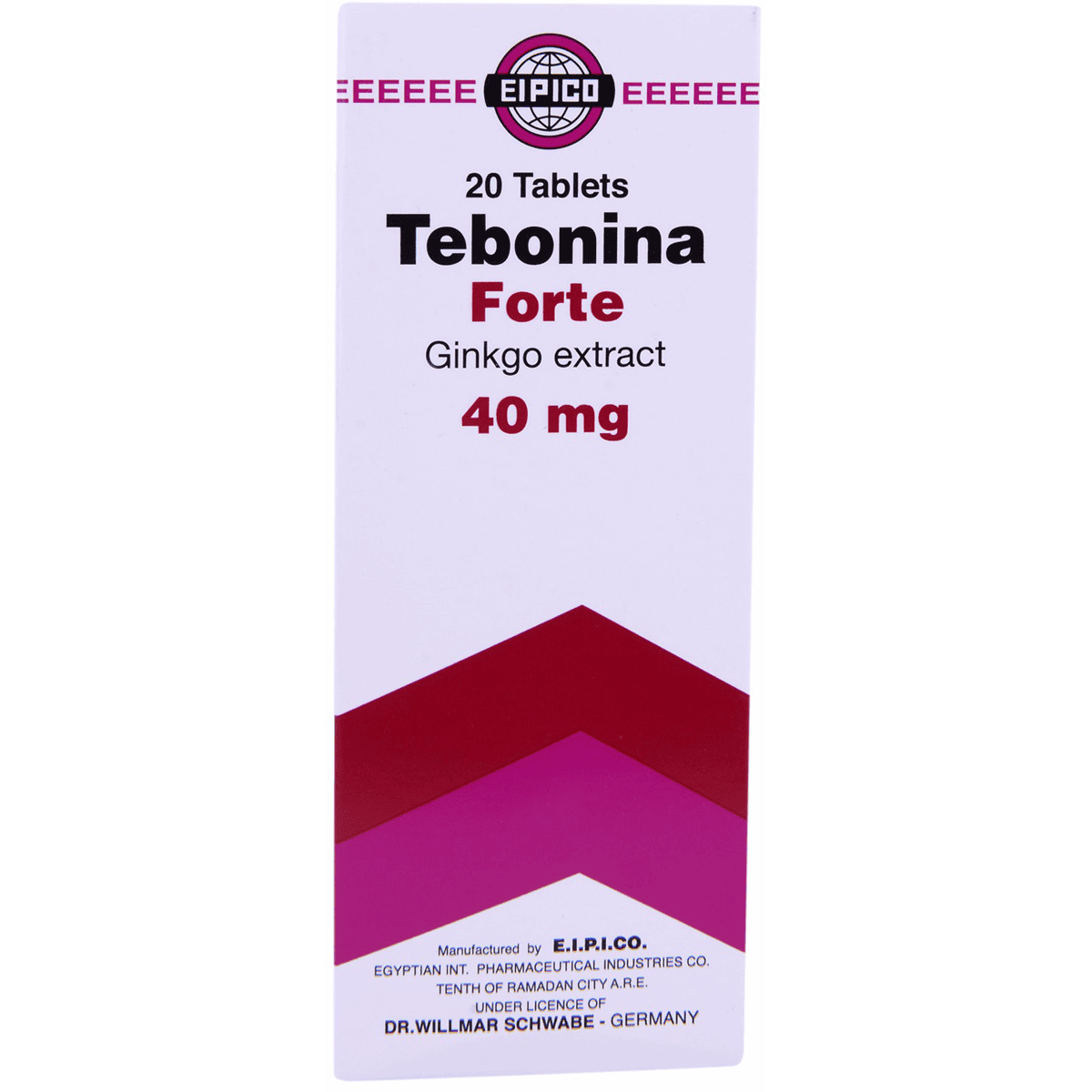 Tebonina Forte 40mg 20 Tablets image number 0