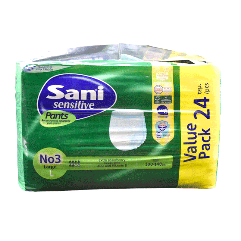 Sani Sensitive Pants (3) L (100-140cm) 24pcs image number 0