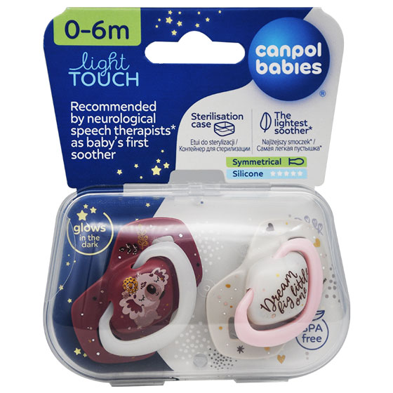 Canpol Light Touch Soother (0-6 Month) 2 Pieces/22-658Pin image number 0