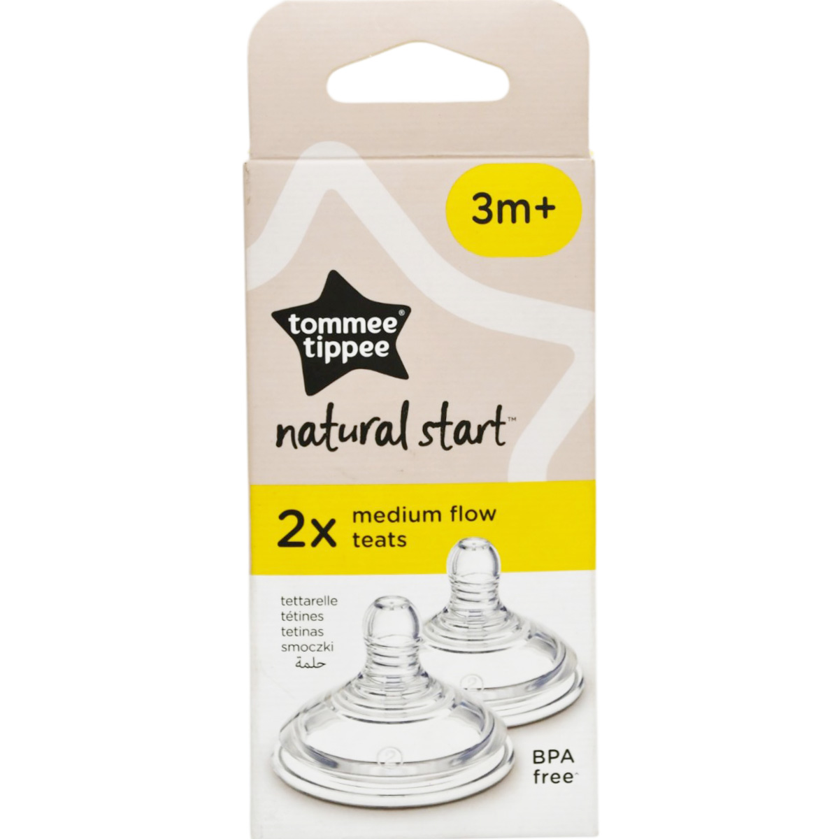 Tommee Tippee Natural Start Medium Flow Teat (3 Month+) 2 Pieces image number 0