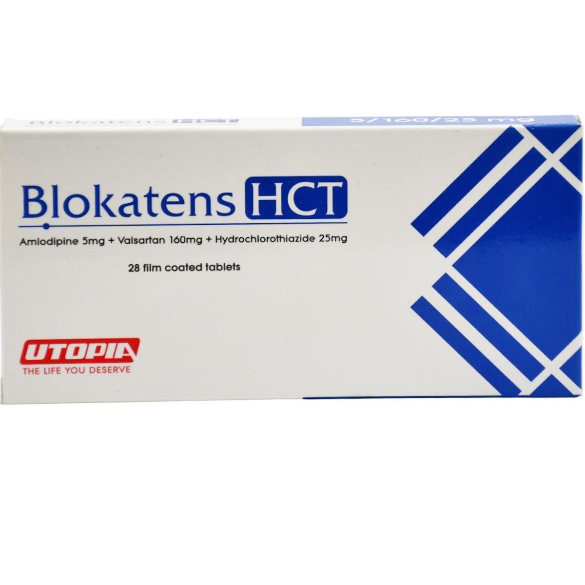 Blokatens HCT 5/160/25 mg 28 Film Coated Tablets image number 0