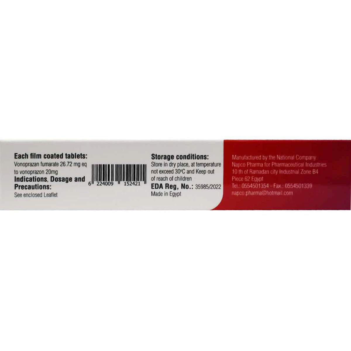 Vonanavy 20 mg 10 Film Coated Tablets image number 1