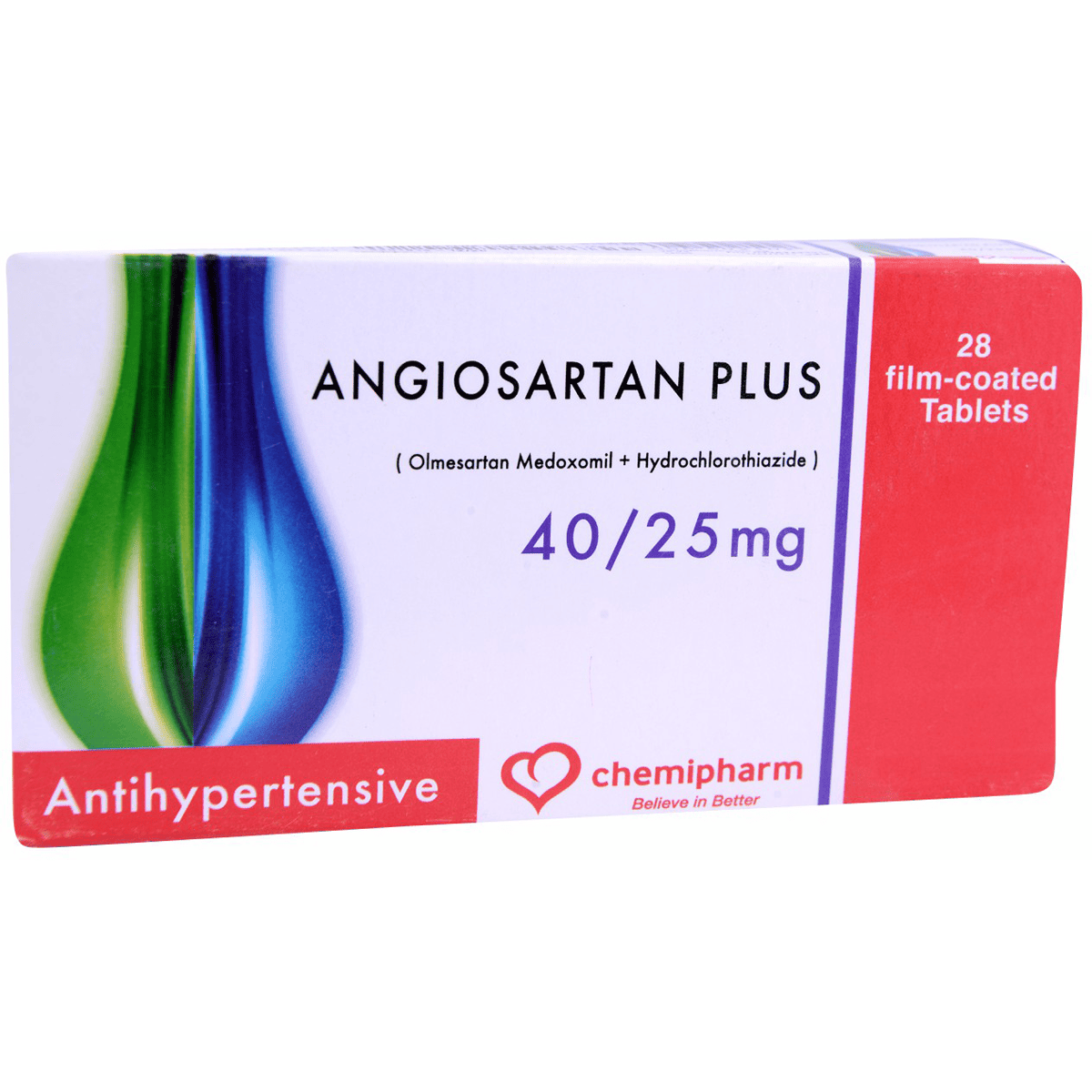 Angiosartan Plus 40/25mg 28 Film Coated Tablets image number 0