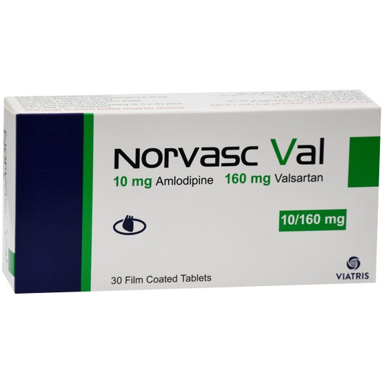 Norvasc Val 10mg/160mg 30 Film Coated Tablets image number 0