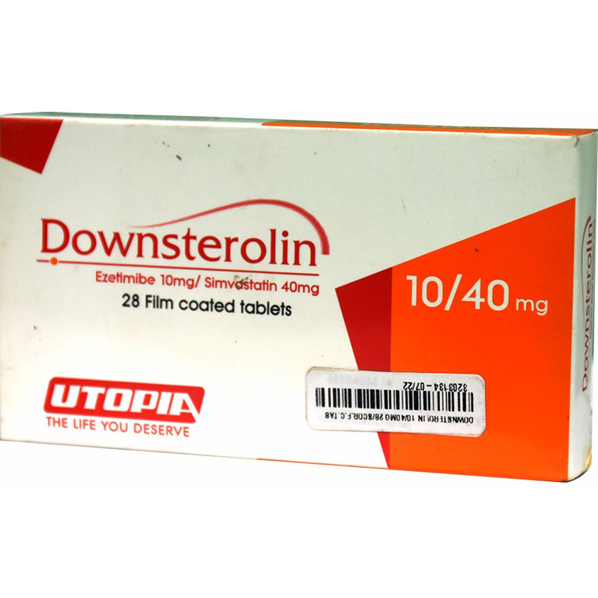 Downsterolin 10/40mg 28 Scored Film Coated Tablets image number 0