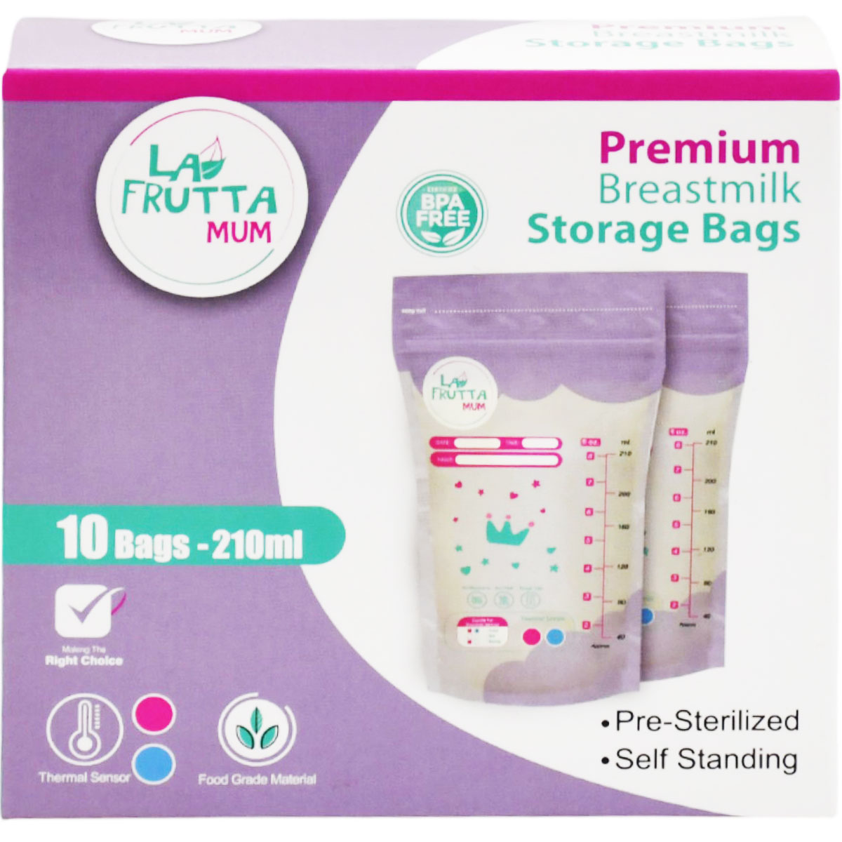 La Frutta Breast Milk Storage Bags 10X210 ml/25425 image number 0