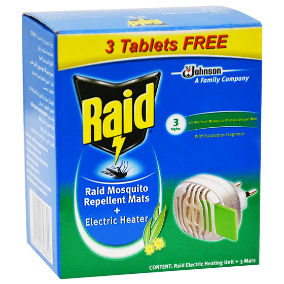 Raid Electric Heating Unit + 3 Tablets Free (Offer Pack!) image number 0