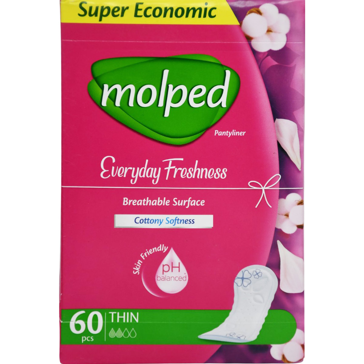 Molped Pantyliner Everyday Fresh Thin 60 Pieces image number 0