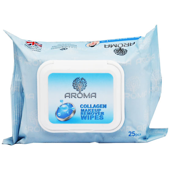 Aroma Collagen Makeup Remover Wipes 25 Pieces image number 0