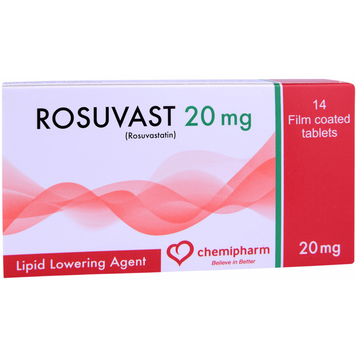 Rosuvast 20mg 14 Film Coated Tablets image number 0