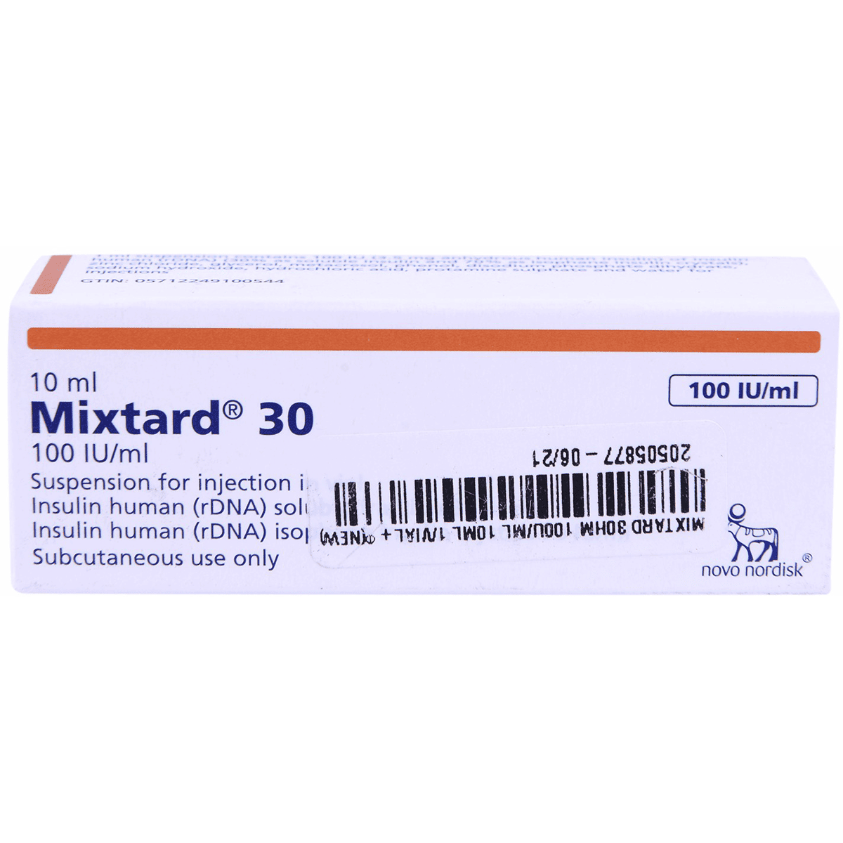 Mixtard 30Hm 100U/ml 10ml 1 Vial (Refrigerated) image number 0