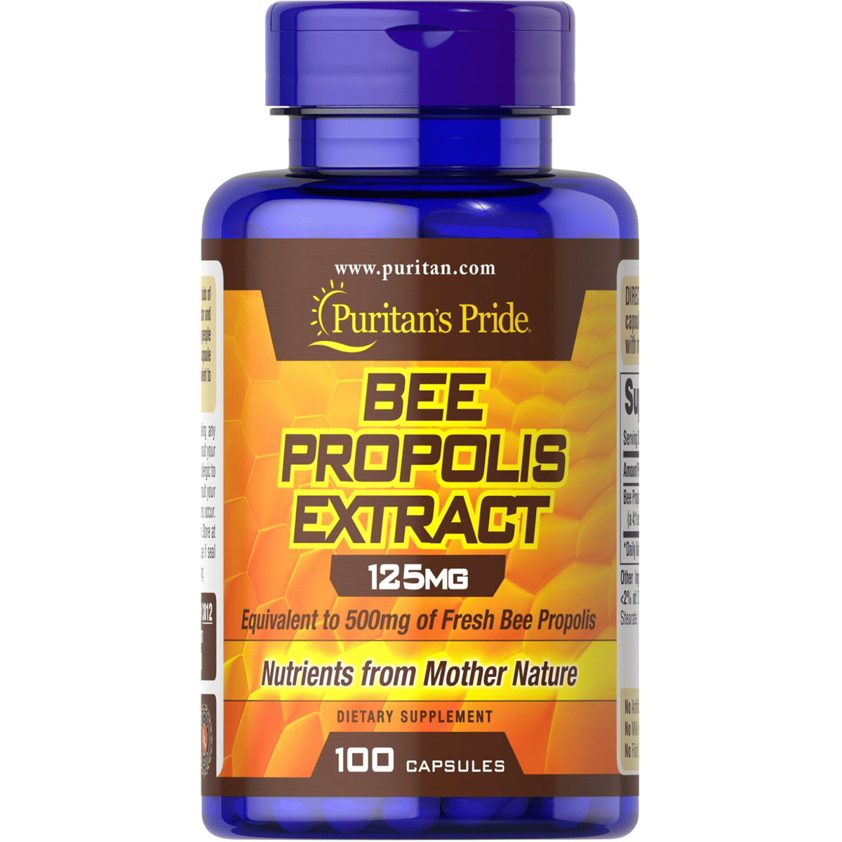 Puritan's Pride Bee Propolis Extract 125mg 100 Capsule image number 0
