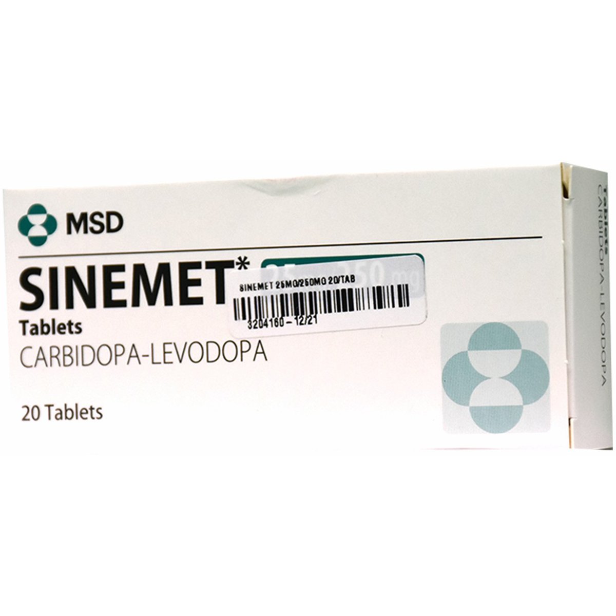 Sinemet 25Mg/250mg 20 Tablets image number 0