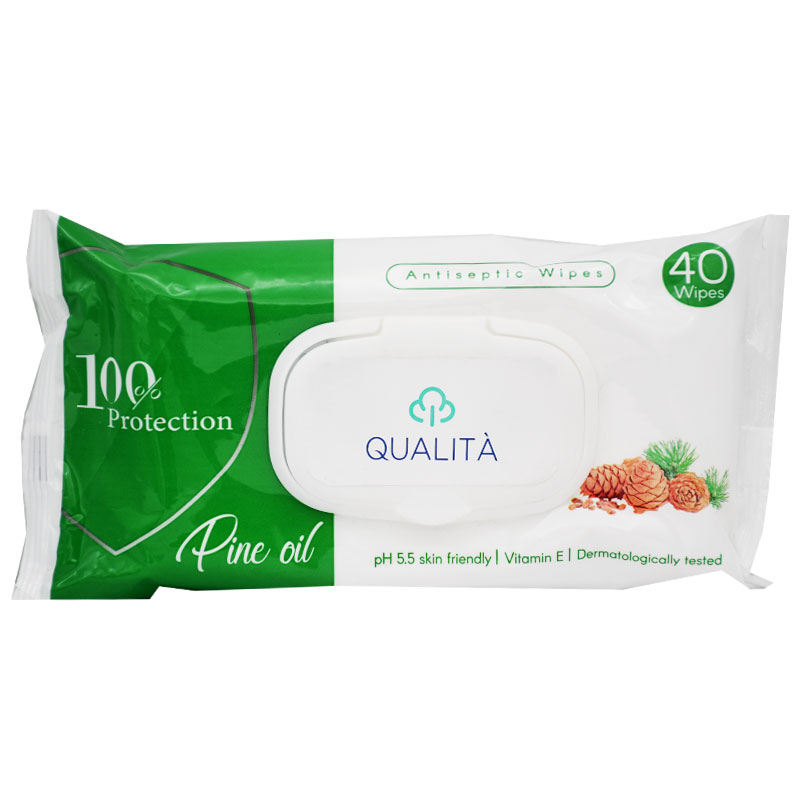 Qualita Antiseptic Wipes Pine Oil 40 Pieces image number 0