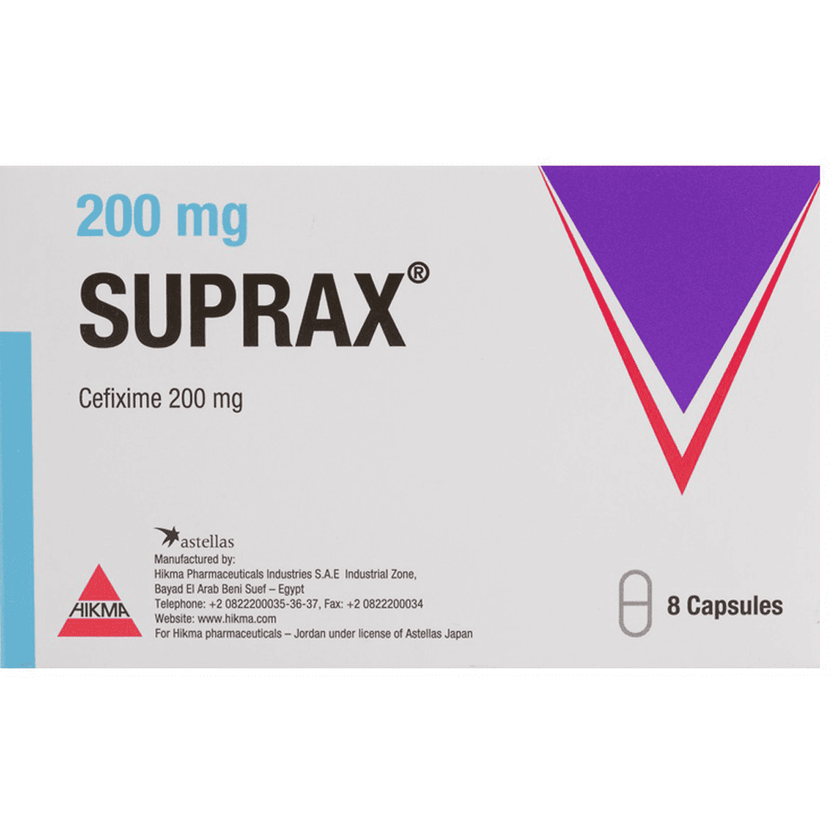 Suprax 200 mg 8 Capsules image number 0