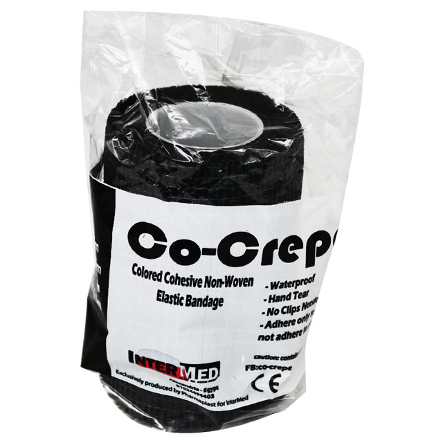 Elastic Cohesive Bandage Co Crepe 7.5Cm Black image number 0