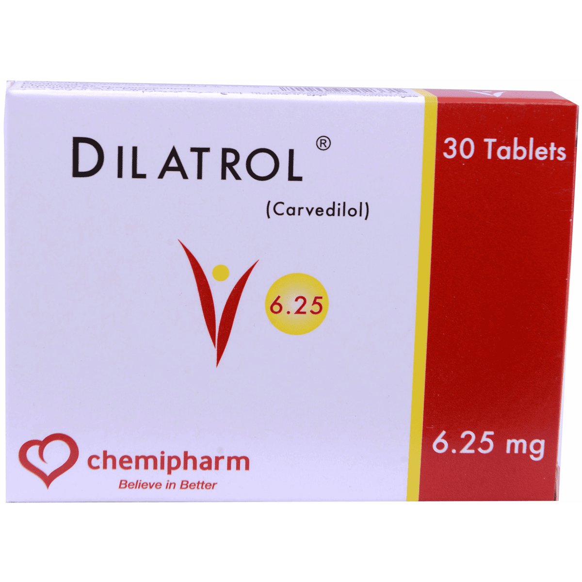 Dilatrol 6.25mg 30 Tablet image number 0