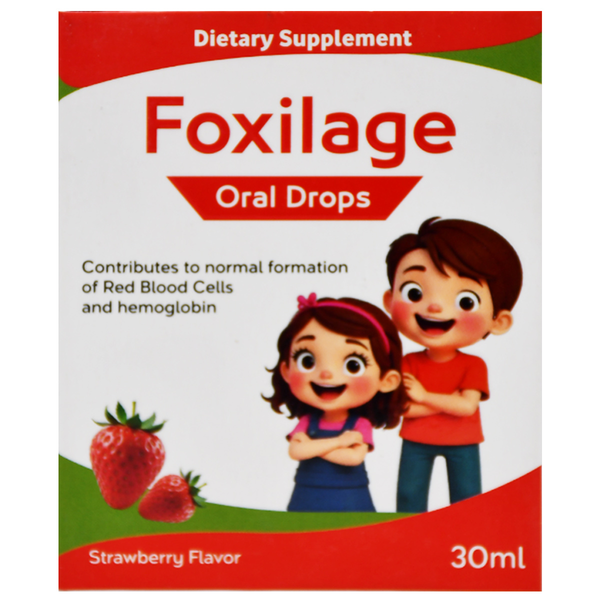 Foxilage Strawberry Flavor Oral Drops 30 ml image number 0
