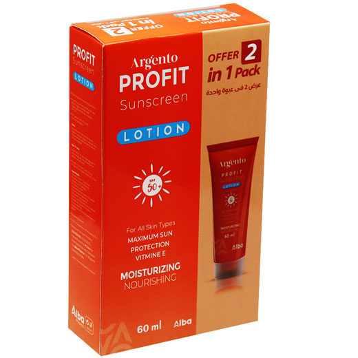 Argento Profit Sunscreen SPF(50+) Lotion 2X60ml (Offer Pack) image number 0