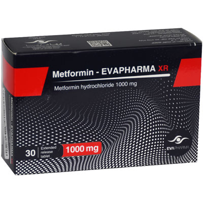 Metformin Eva Pharma 1000 mg XR 30 Tablets image number 0